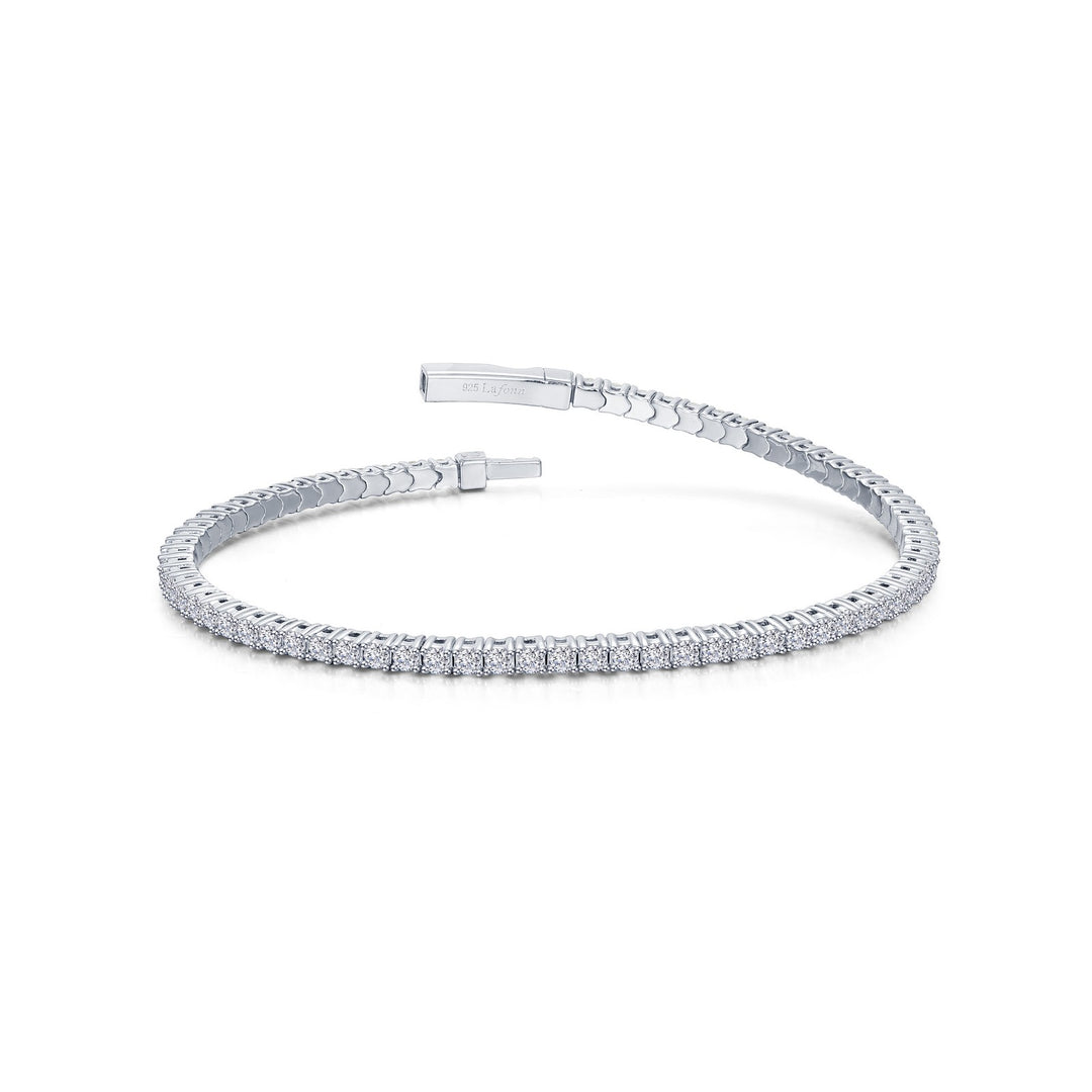 Sterling Silver Cubic Zirconia Flexible Bangle