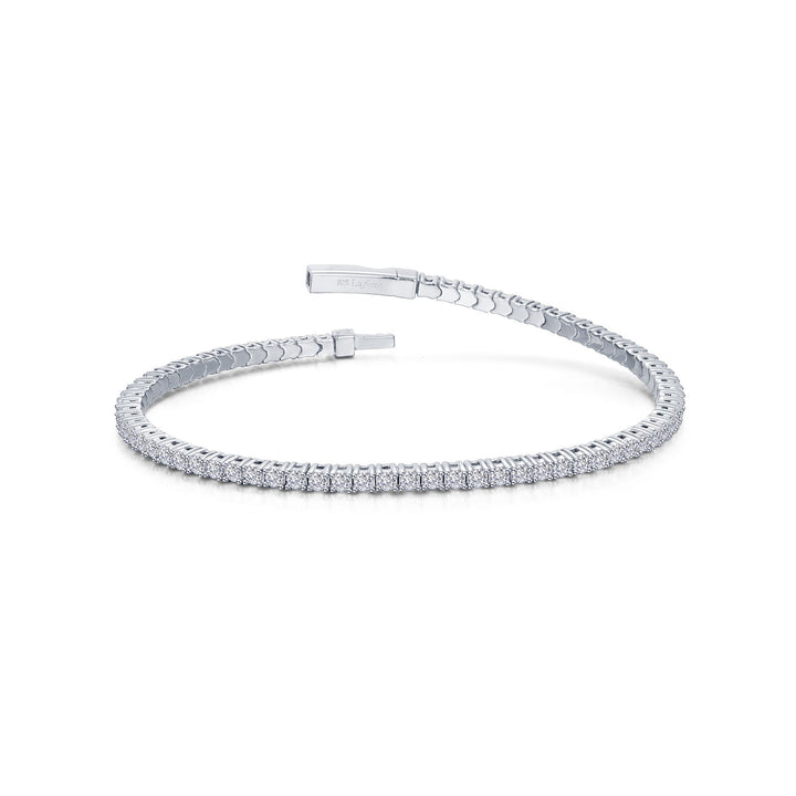 Sterling Silver Cubic Zirconia Flexible Bangle