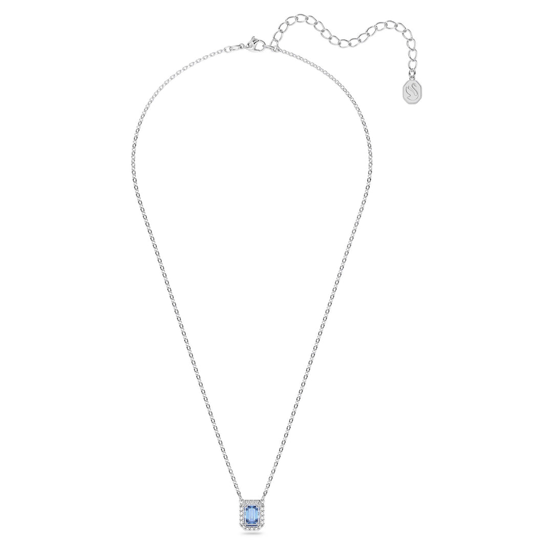 Swarovski Una Rhodium Plated Necklace With Blue And Clear Zirconia's 5614926