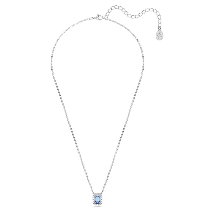 Swarovski Una Rhodium Plated Necklace With Blue And Clear Zirconia's 5614926