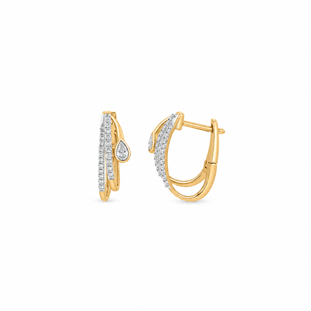 14K Yellow Gold 0.50 CTW Diamond Huggie Earrings