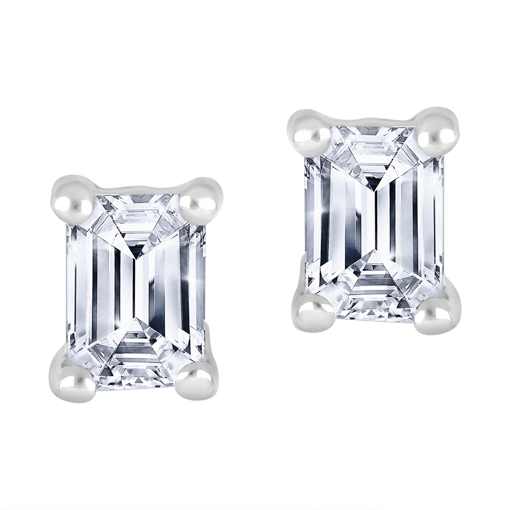 10K White Gold 0.40 CTW LAB Grwon Diamond Stud Earrings
