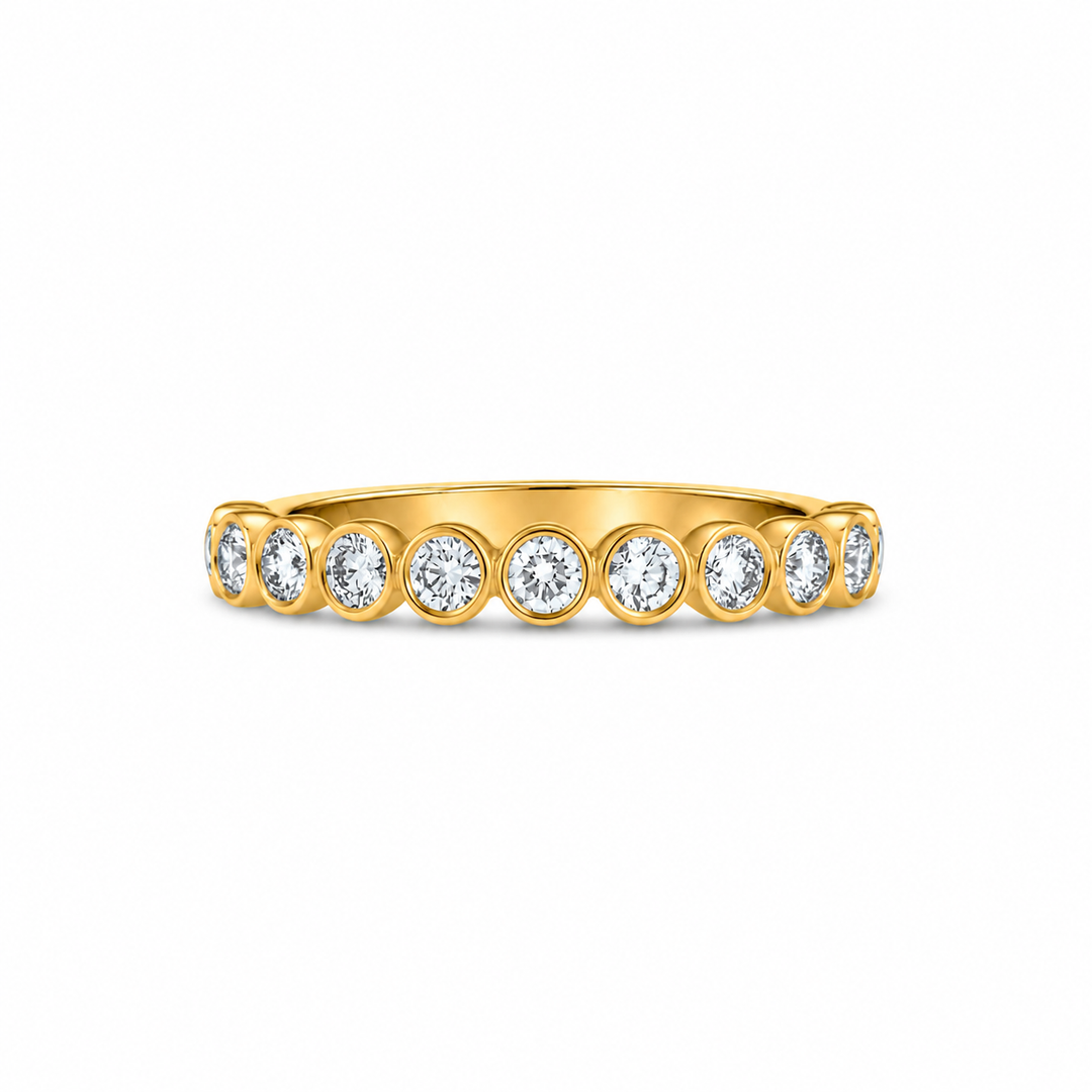 14K Yellow Gold 0.50 CTW RBC Bezel Set Diamond Band