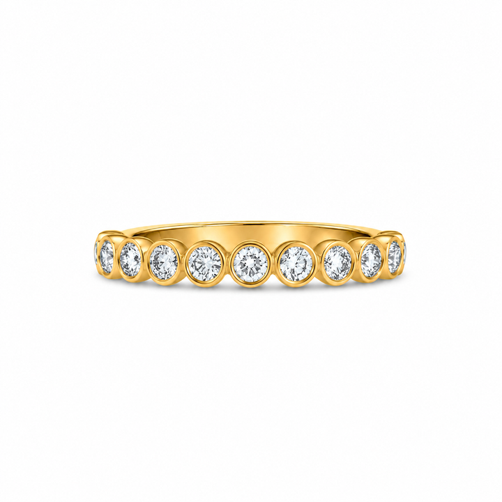 14K Yellow Gold 0.50 CTW RBC Bezel Set Diamond Band