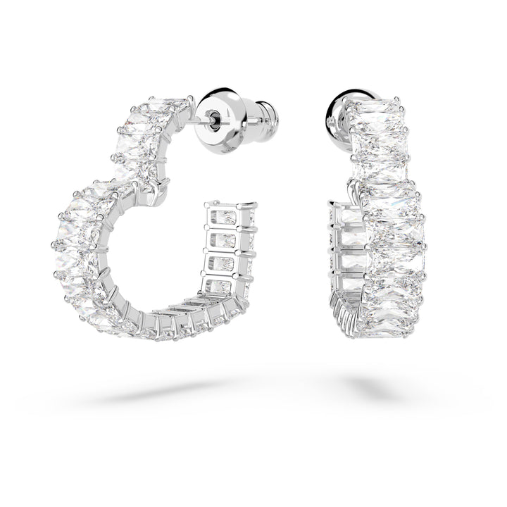 Swarovski Matrix Rhodium Plated Hoop Earrings With Clear Zirconia's 5653170