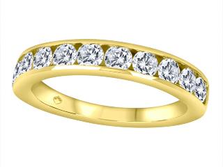 14K Yellow Gold Channel Set 0.75 CTW Diamond Anniversary Band