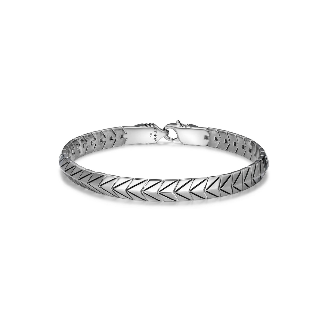 Ethos Silver Chevron Link 8.25" Bracelet