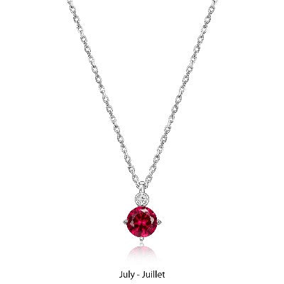 Elle Silver Birthstone - July Necklace