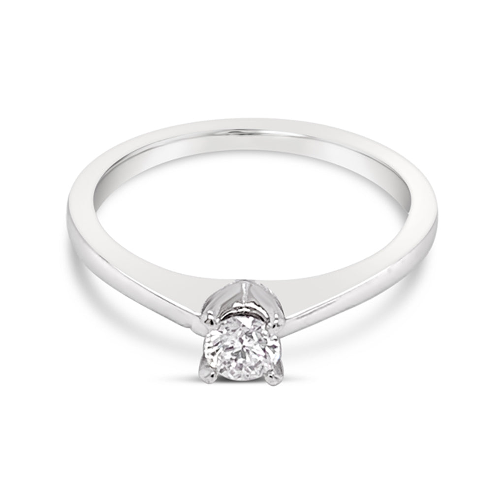 14K White Gold 0.20 CTW Canadian Diamond Solitaire Engagement Ring