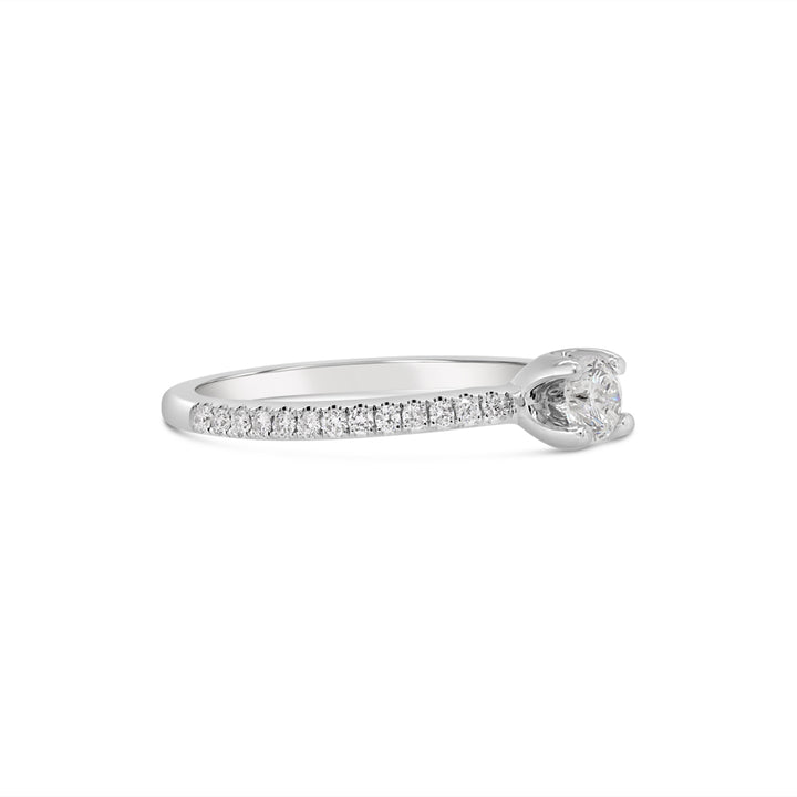 14K White Gold 0.25 CT Round Brilliant Cut Diamond Noam Carver Engagement Ring