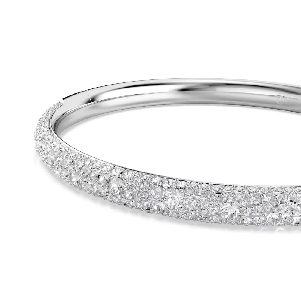 Swarovski Sublima Rhodium Plated Bangle With Clear Crystals
