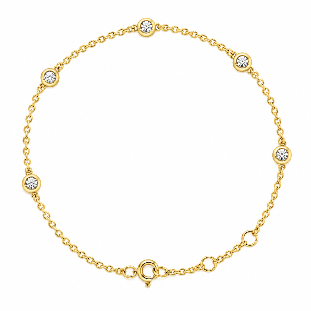 14K Yellow And White Gold 0.04 CTW Diamond 7" Bracelet