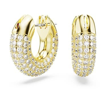Swarovski Dexterra Gold-Tone Plated Hoop Earrings With Clear Crystals 5636530