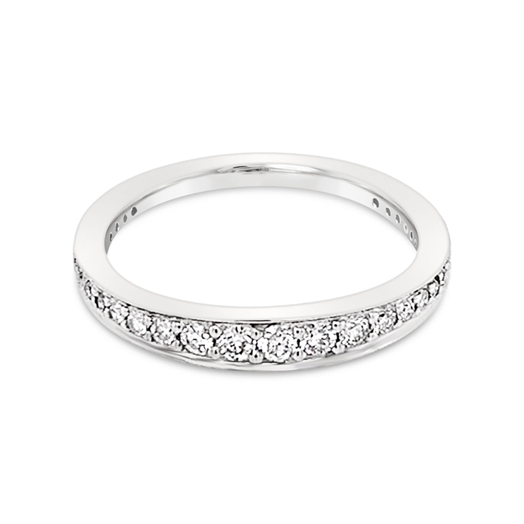 14K White Gold Women's 0.39 CT Total Weight Diamond Wedding Band