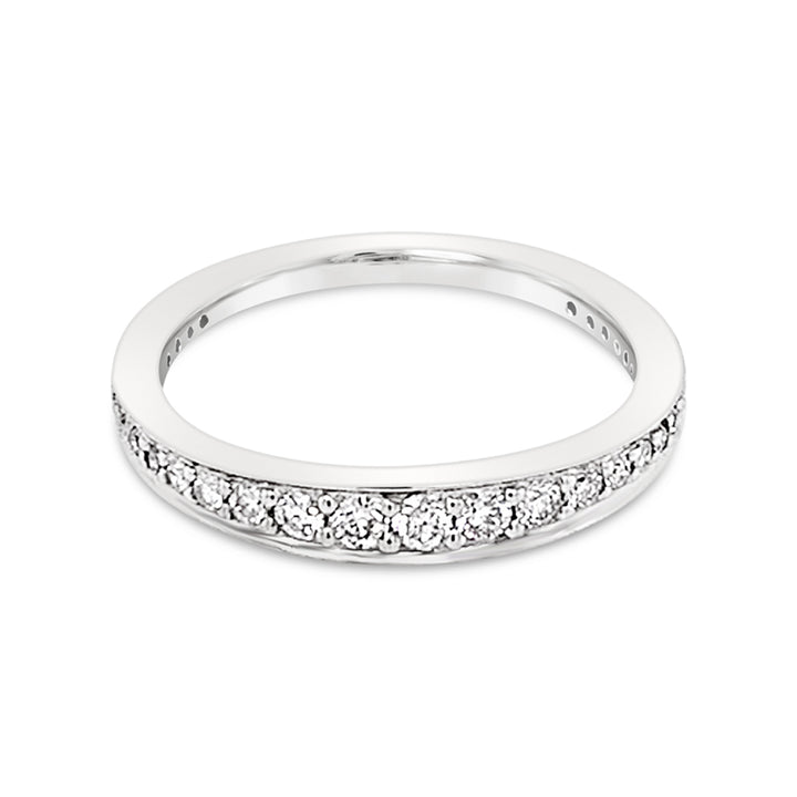 14K White Gold Women's 0.39 CT Total Weight Diamond Wedding Band