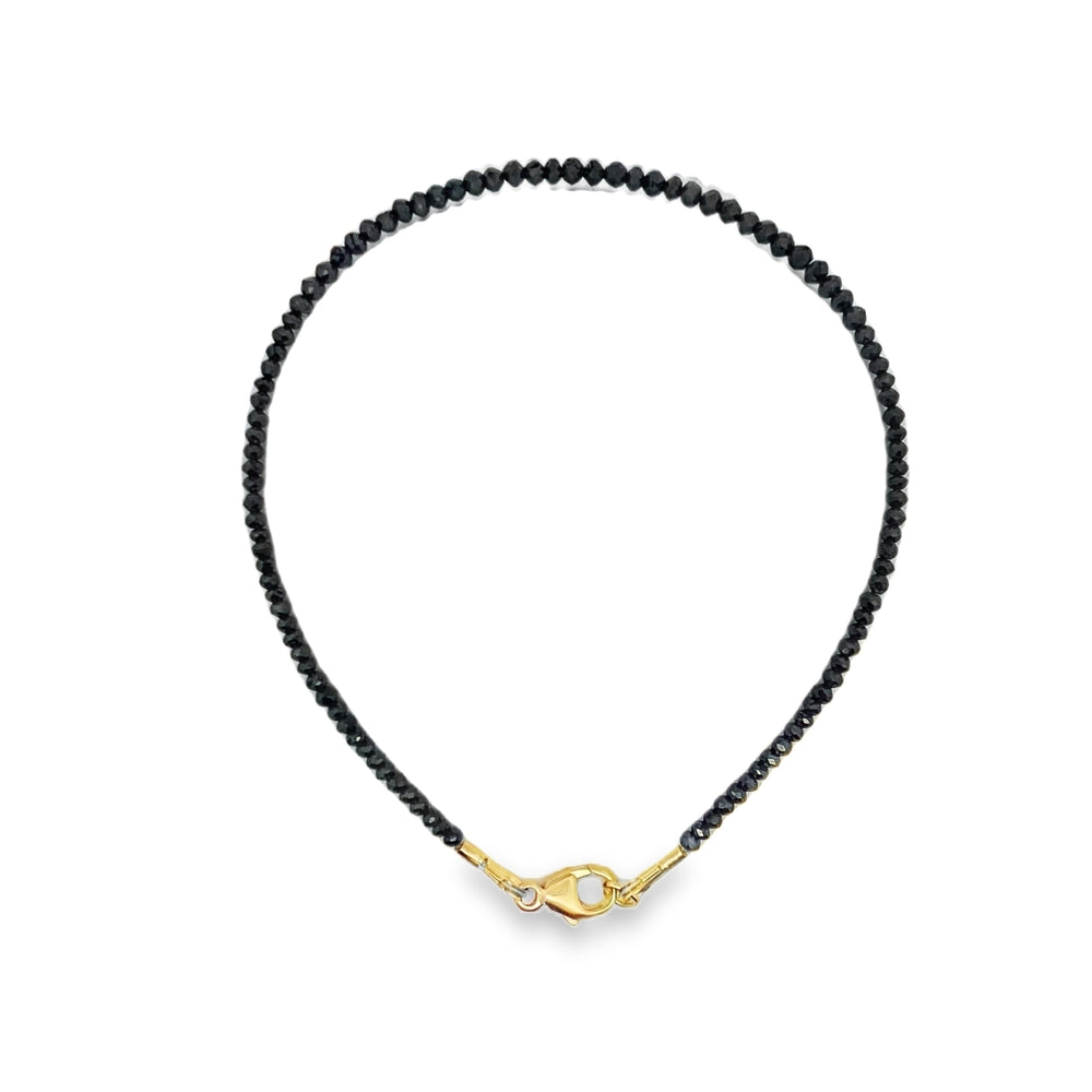 14K Yellow Gold 8.00 CTW Black Diamond Bead 7" Bracelet
