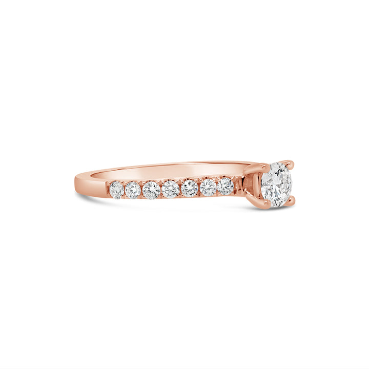 14K Rose Gold 0.33 CT Round Brilliant Cut Diamond Noam Carver Engagement Ring