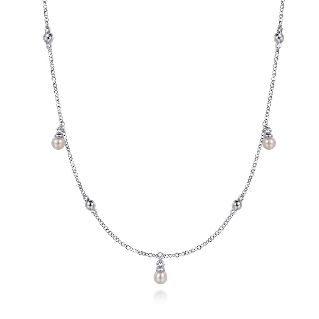 Sterling Silver Gabriel & Co. Pearl Drop Necklace