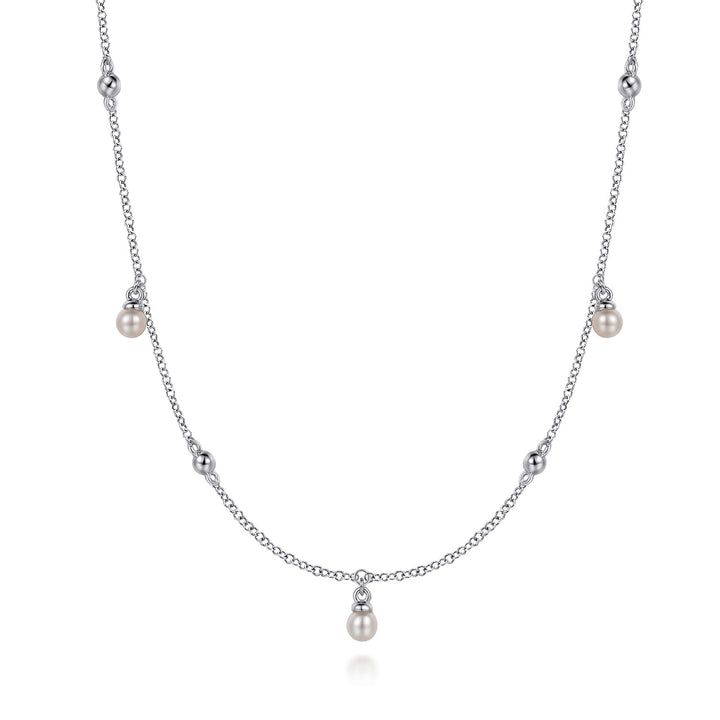 Sterling Silver Gabriel & Co. Pearl Drop Necklace