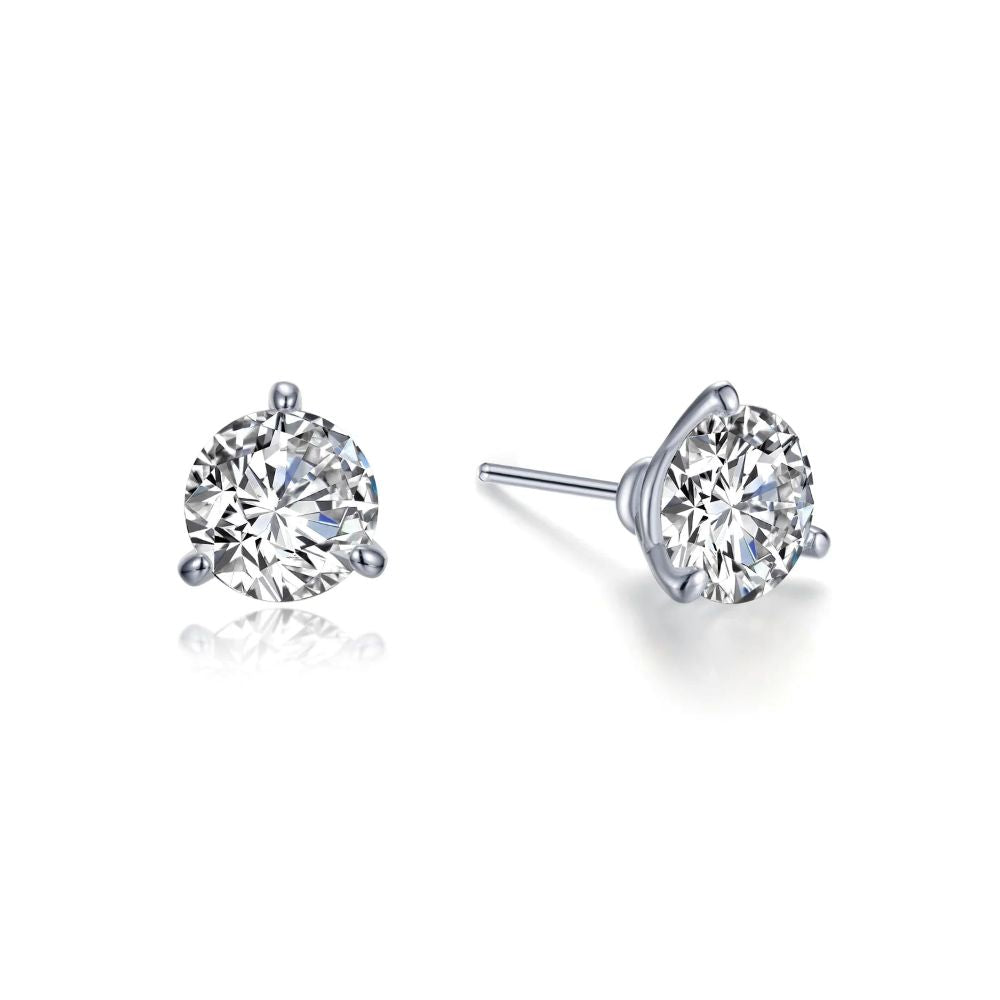 Lafonn Sterling Silver Round Cubic Zirconia Stud Earrings