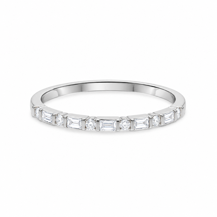14K White Gold 0.18 CTW Baguette Diamond Band