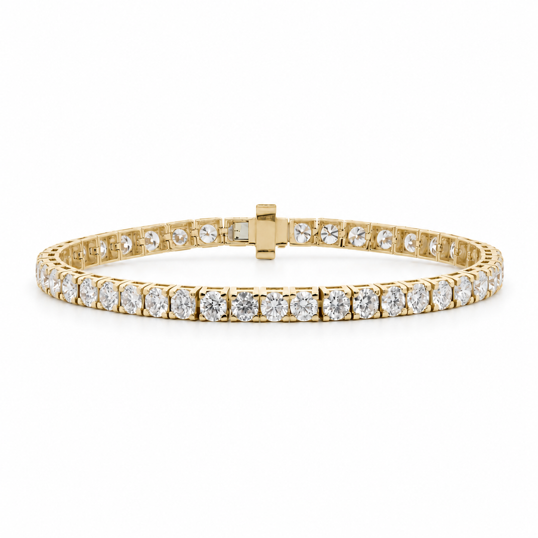10K Yellow Gold 7.13 CTW Lab Grown Diamond Set Tennis Bracelet