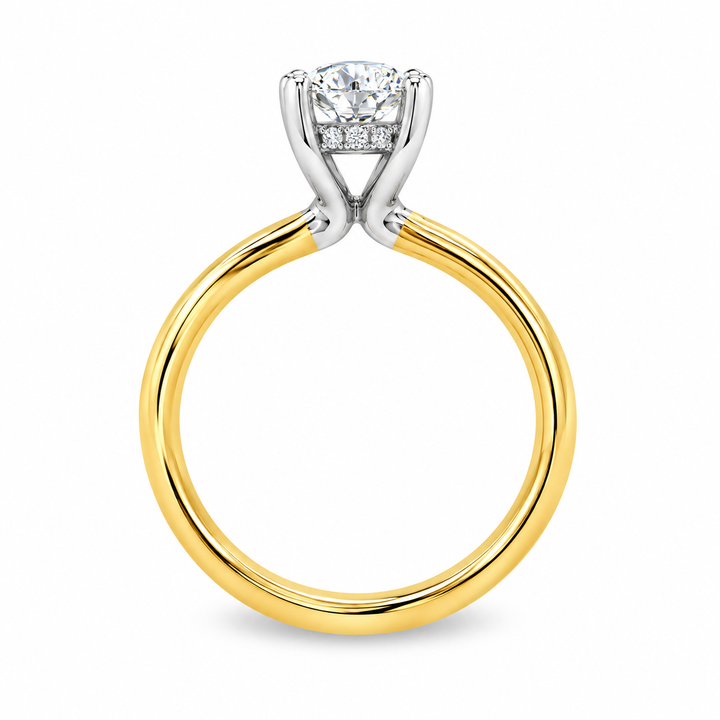 Women's 14K Yellow And White Gold 0.11 CTW Diamond Semi-Mount Engagement Ring