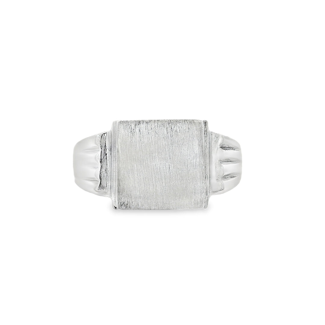 Sterling Silver Square Men's Signet Ring Size 11