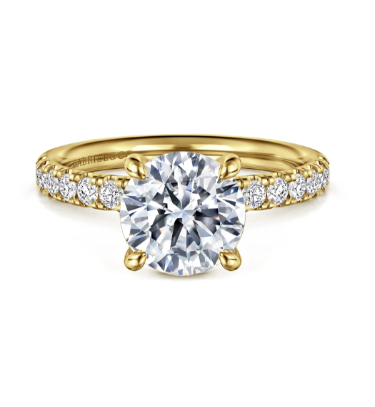 Women's 14K Yellow Gold Classic 0.34 CTW Diamond Semi-Mount Engagement Ring