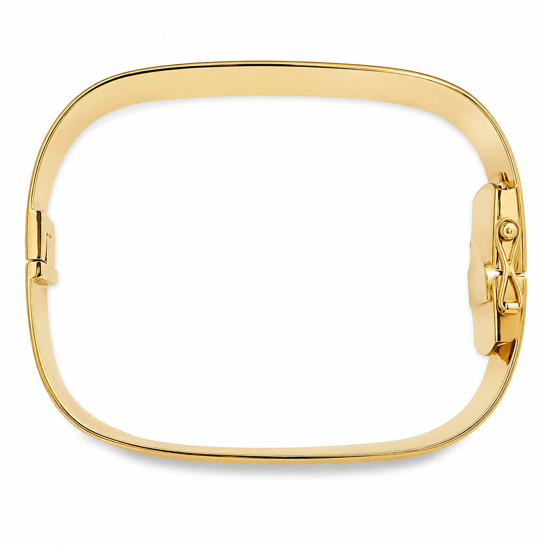 Estate - 14 Karat Yellow Gold Wide Square Bangle