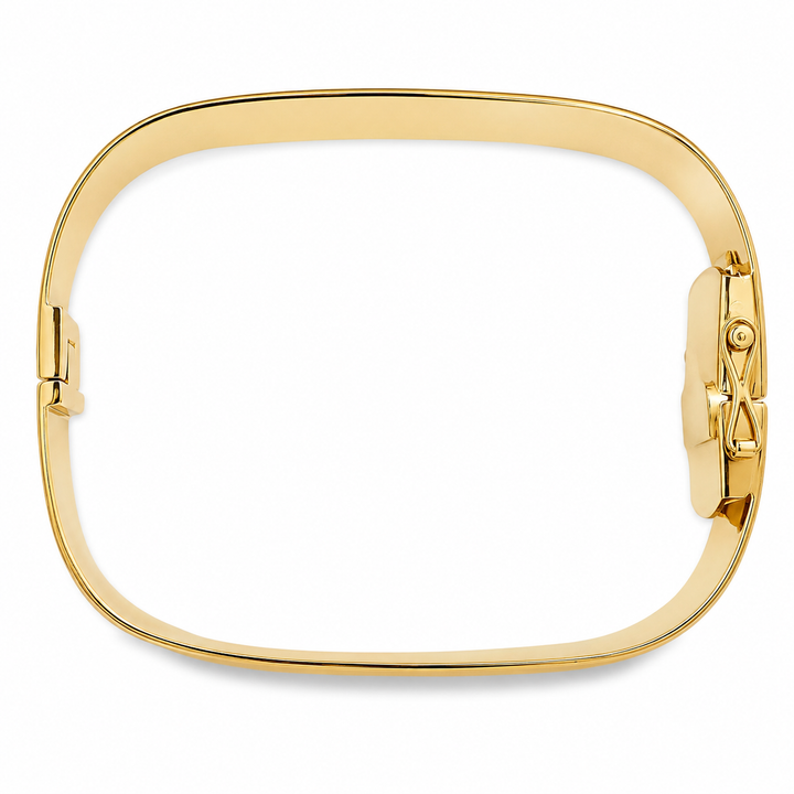 Estate - 14 Karat Yellow Gold Wide Square Bangle