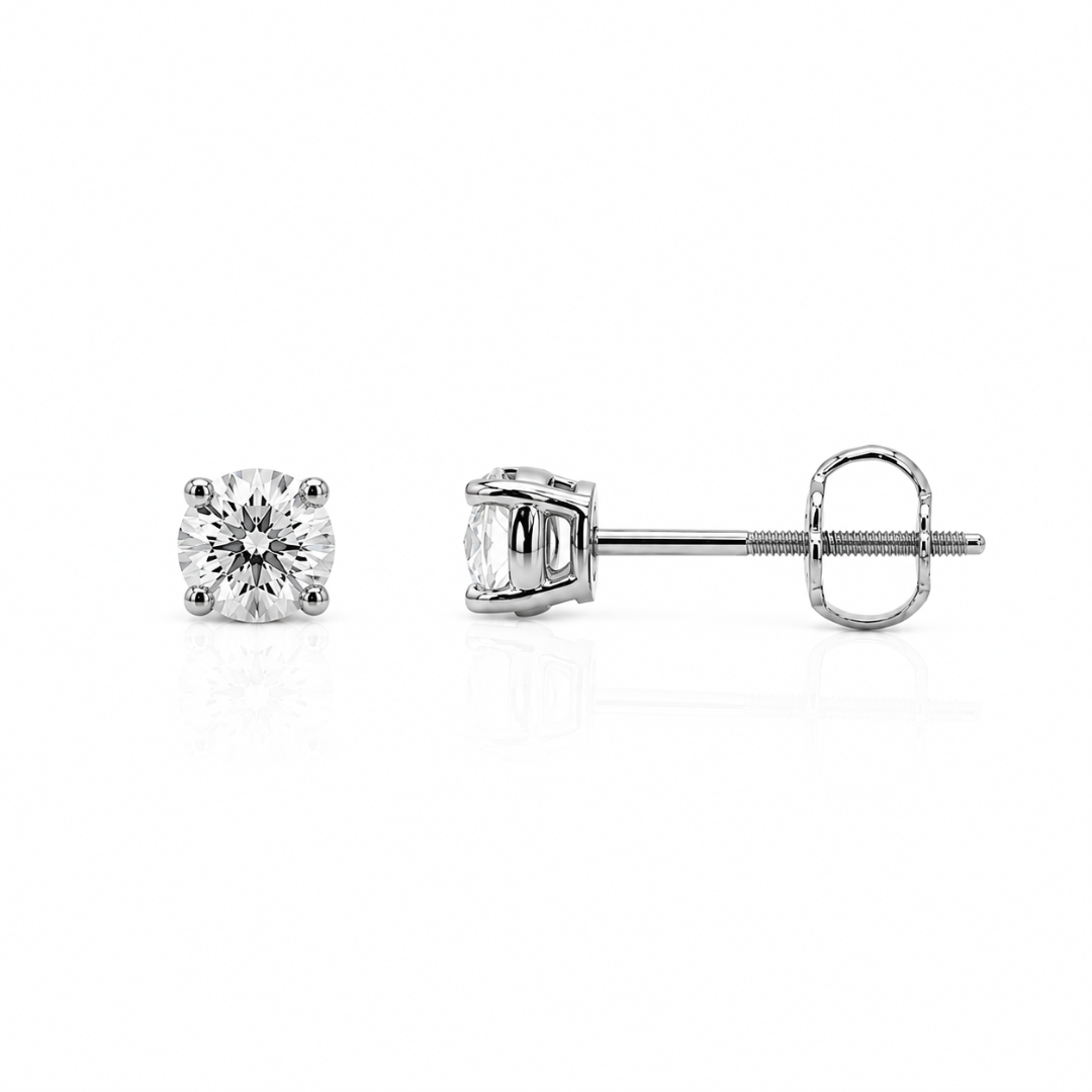 14K White Gold 0.33 CTW Lab Grown Diamond Stud Earrings