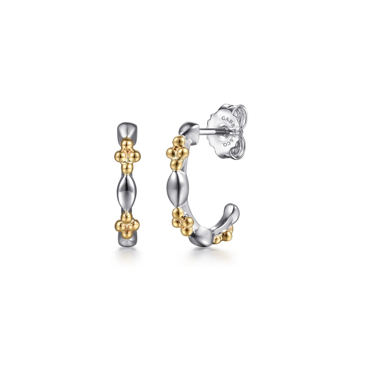 Sterling Silver And 14K Yellow Gold Gabriel & Co. Small Hoop Earrings