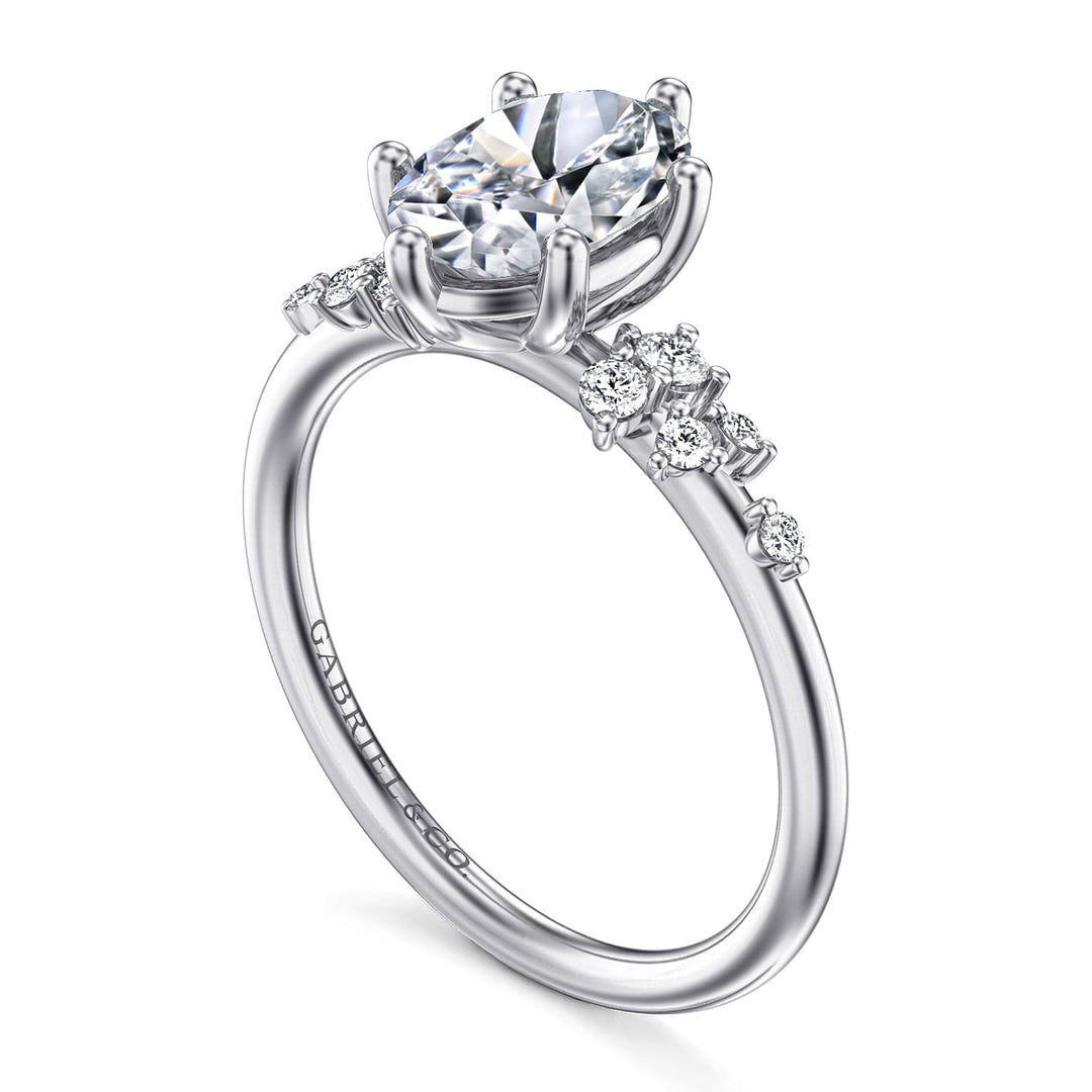 Women's 14K White Gold Diamond 0.18 CTW Semi-Mount Engagement Ring