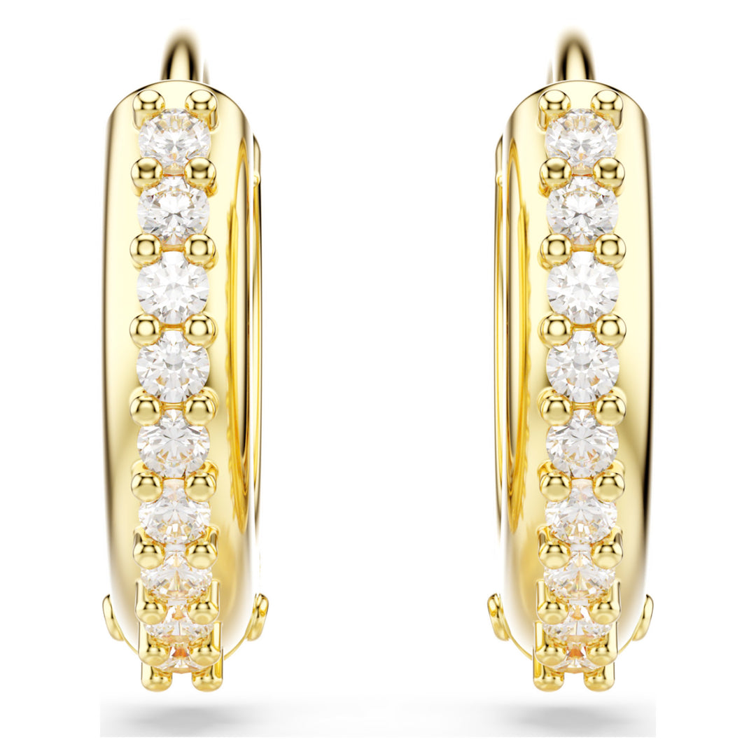 Swarovski Matrix Gold-Tone Plated Hoop Earrings With Clear Zirconia's 5697228