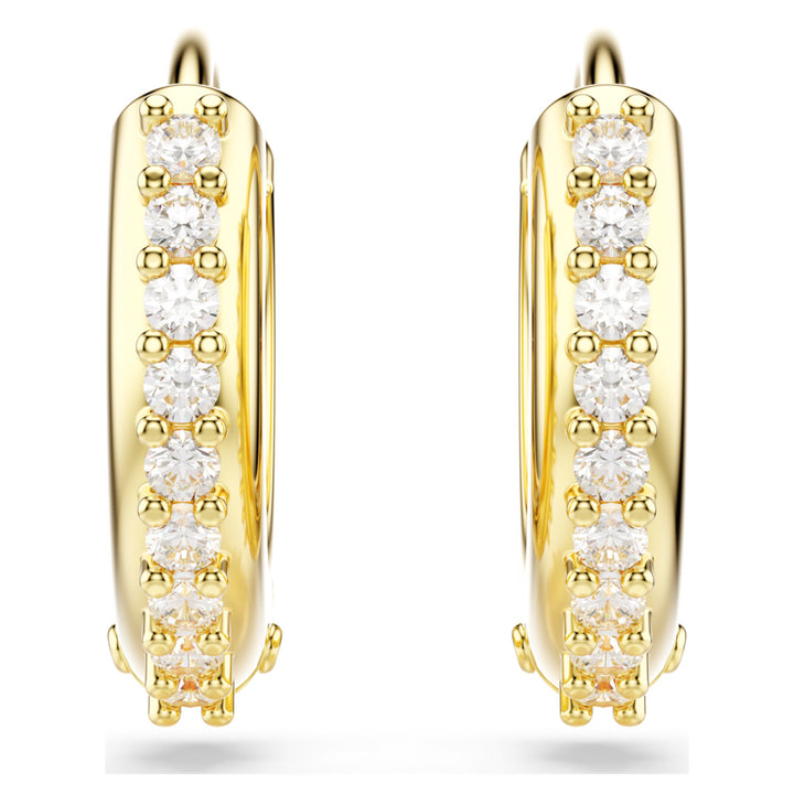 Swarovski Matrix Gold-Tone Plated Hoop Earrings With Clear Zirconia's 5697228