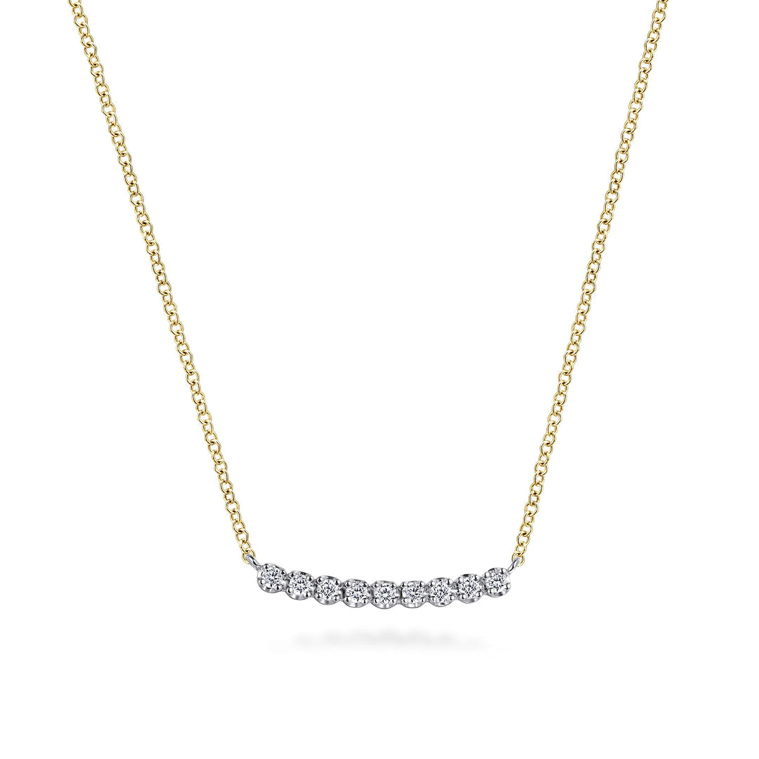 14K Yellow And White Gold 0.28 CTW Round White Sapphire 17.5" Necklace