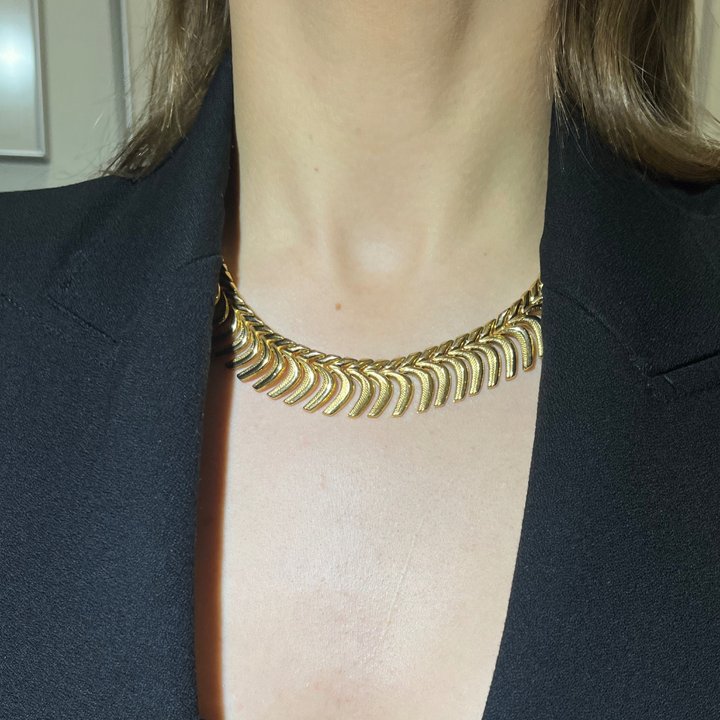 Estate - 18 Karat Yellow Gold Graduating Fancy Link 18" Necklace