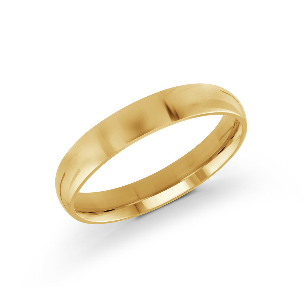 Women's 10K Yellow Gold 4mm Domed Wedding Band Size 7