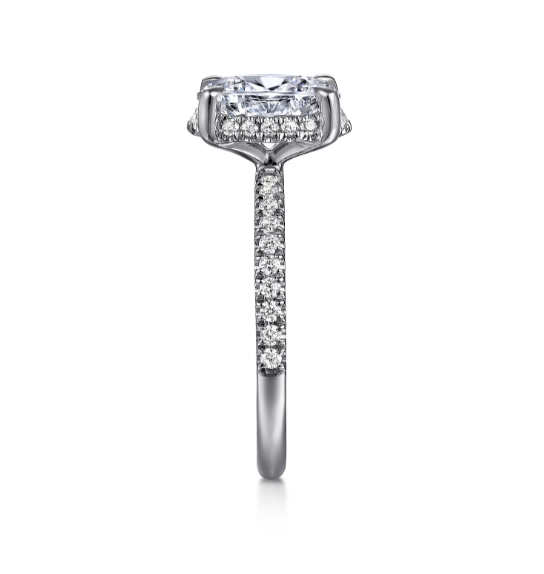 Women's 14K White Gold Hidden Halo 0.29 CTW Diamond Semi-Mount Engagement Ring