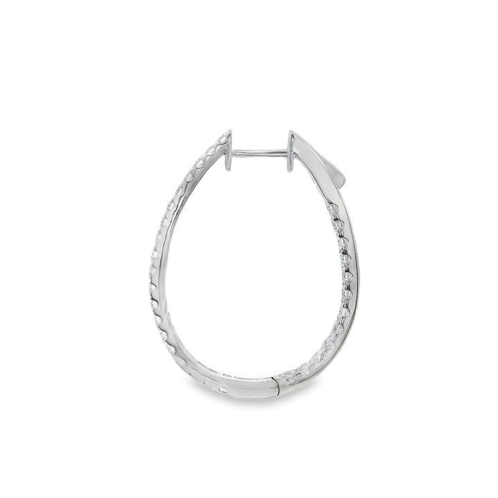 18K White Gold 1.86 CTW Diamond U-Shaped Hoop Earrings