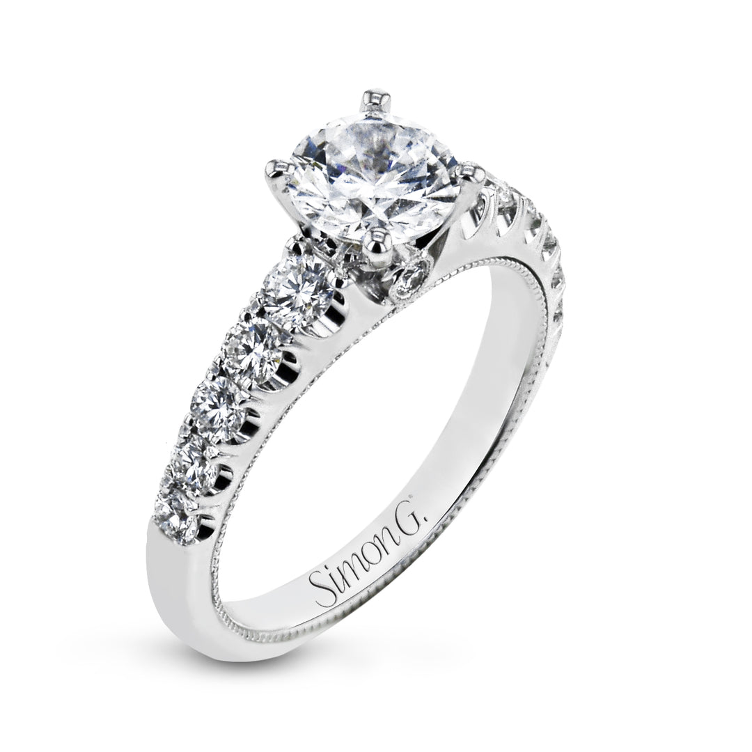 18K White Gold Simon G 0.63 CTW Diamond Set Semi-Mount Engagement Ring