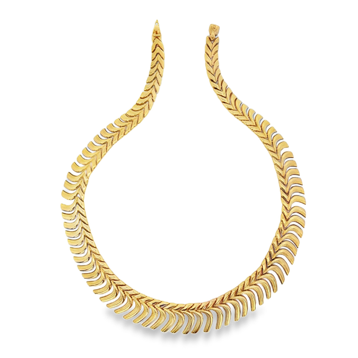 Estate - 18 Karat Yellow Gold Graduating Fancy Link 18" Necklace