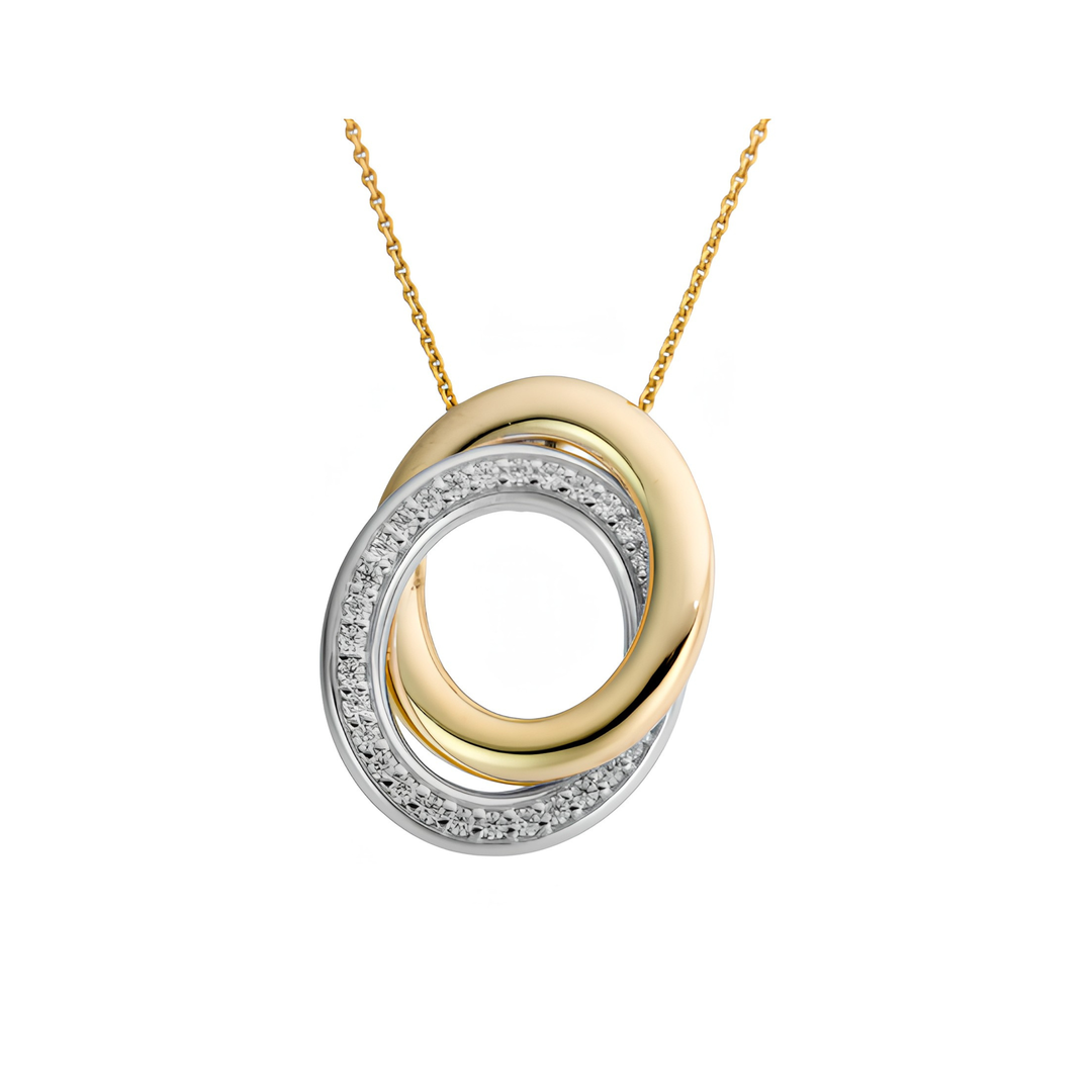 14K Yellow And White Gold 0.16 CTW Diamond Oval Pendant