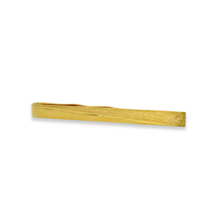 Estate - 10 Karat Yellow Gold Polished And Textured Finish Tie Clip
