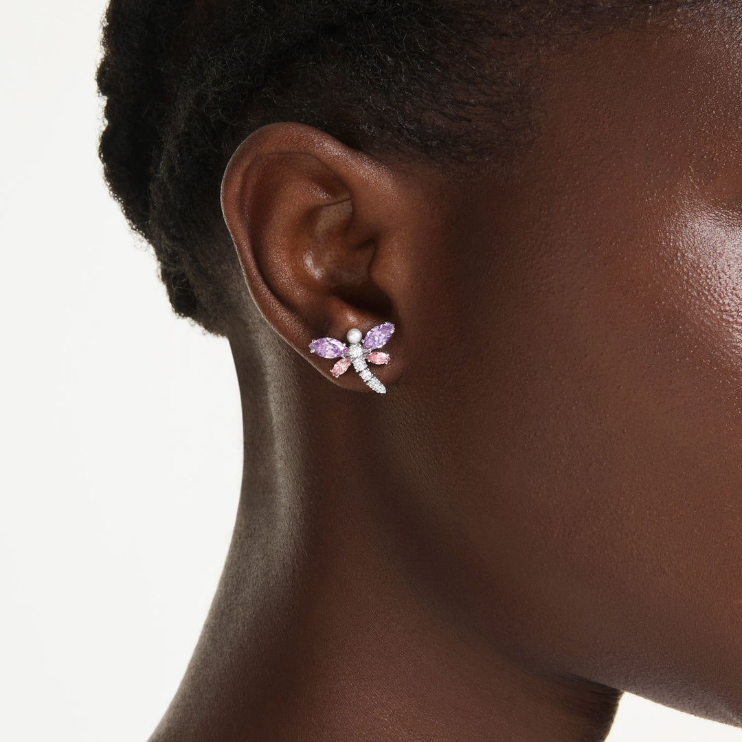 Swarovski Ariana Grande Rhodium Plated Stud Earrings With Multicoloured Zirconias And Crystal Pearls 5737371