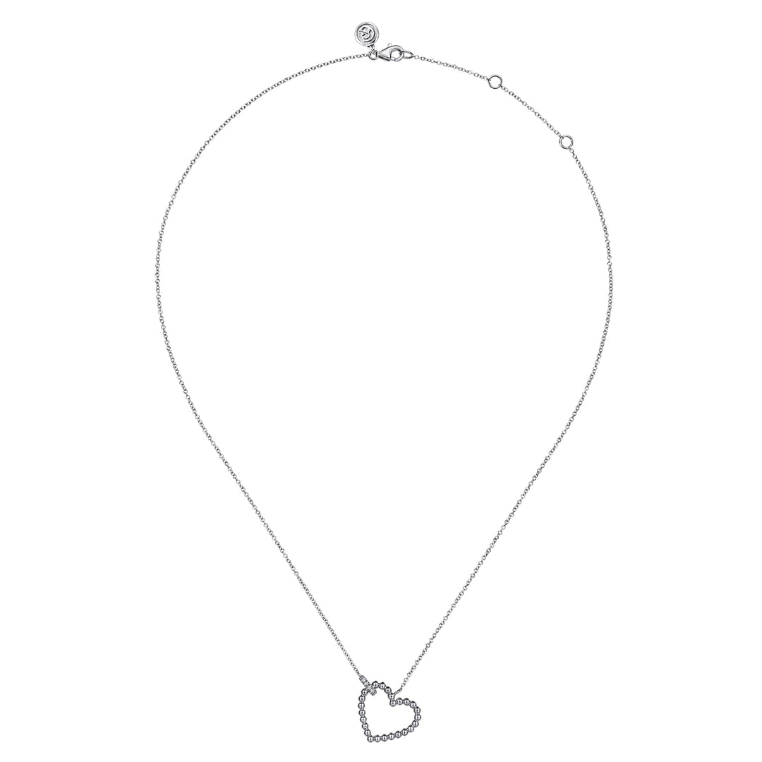 Gabriel & Co. Bujukan Sterling Silver Heart Necklace With Diamonds