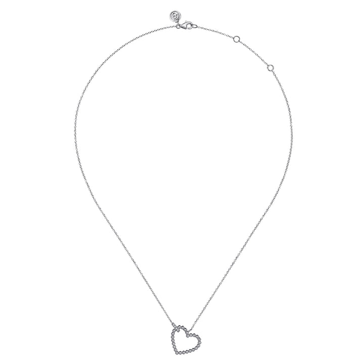 Gabriel & Co. Bujukan Sterling Silver Heart Necklace With Diamonds