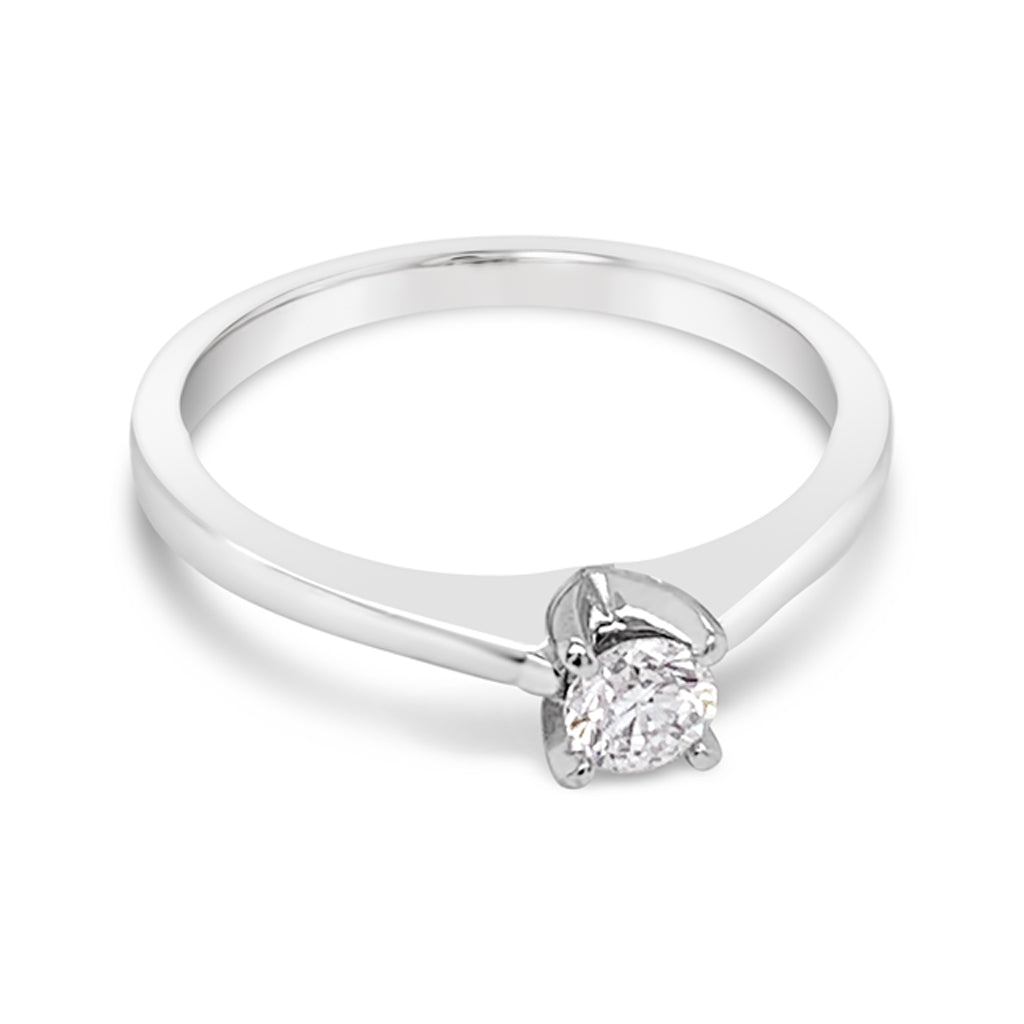14K White Gold 0.20 CTW Canadian Diamond Solitaire Engagement Ring