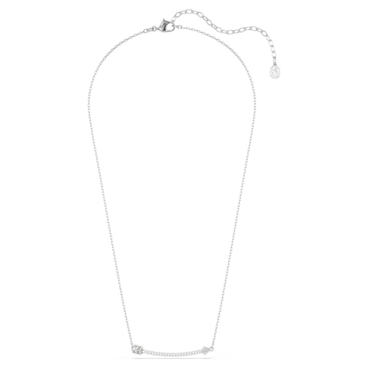 Swarovski Idyllia Rhodium Plated Arrow Necklace With Clear Crystals 5737293